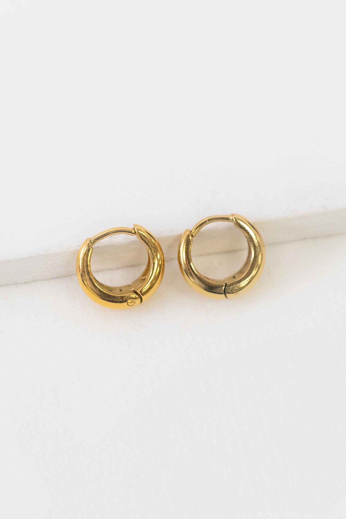 Minimal 12mm Hoop Earrings | Gold
