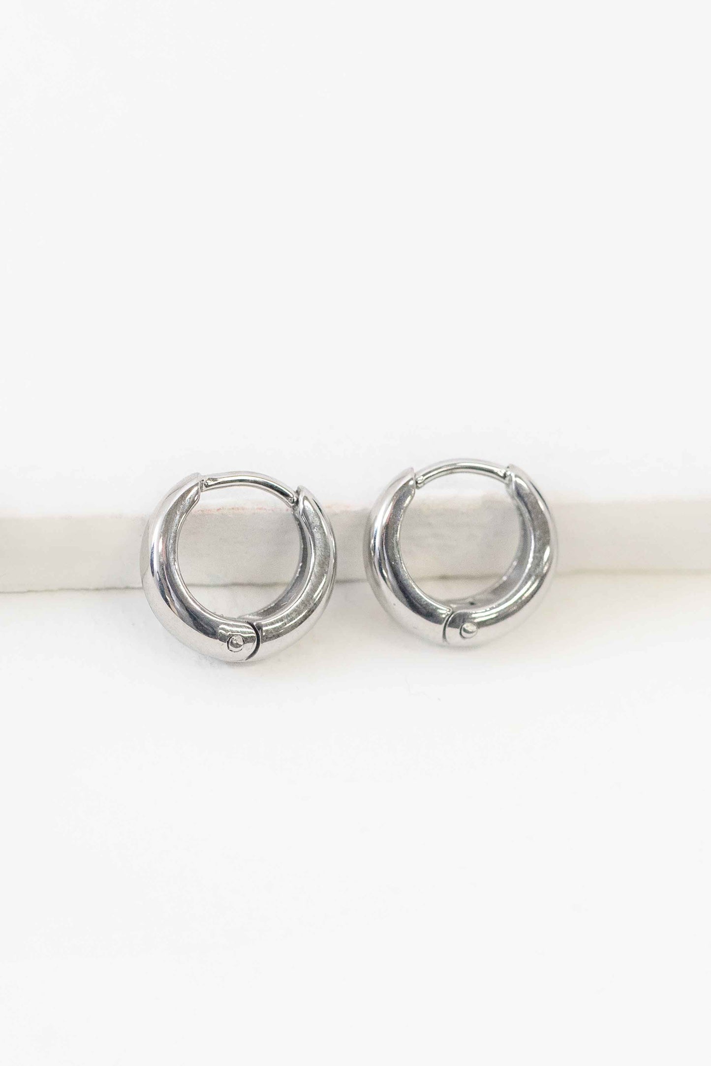 Minimal 12mm Hoop Earrings | Silver