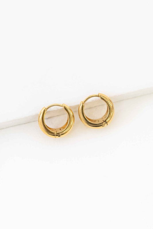 Minimal 14mm Hoop Earrings | Gold