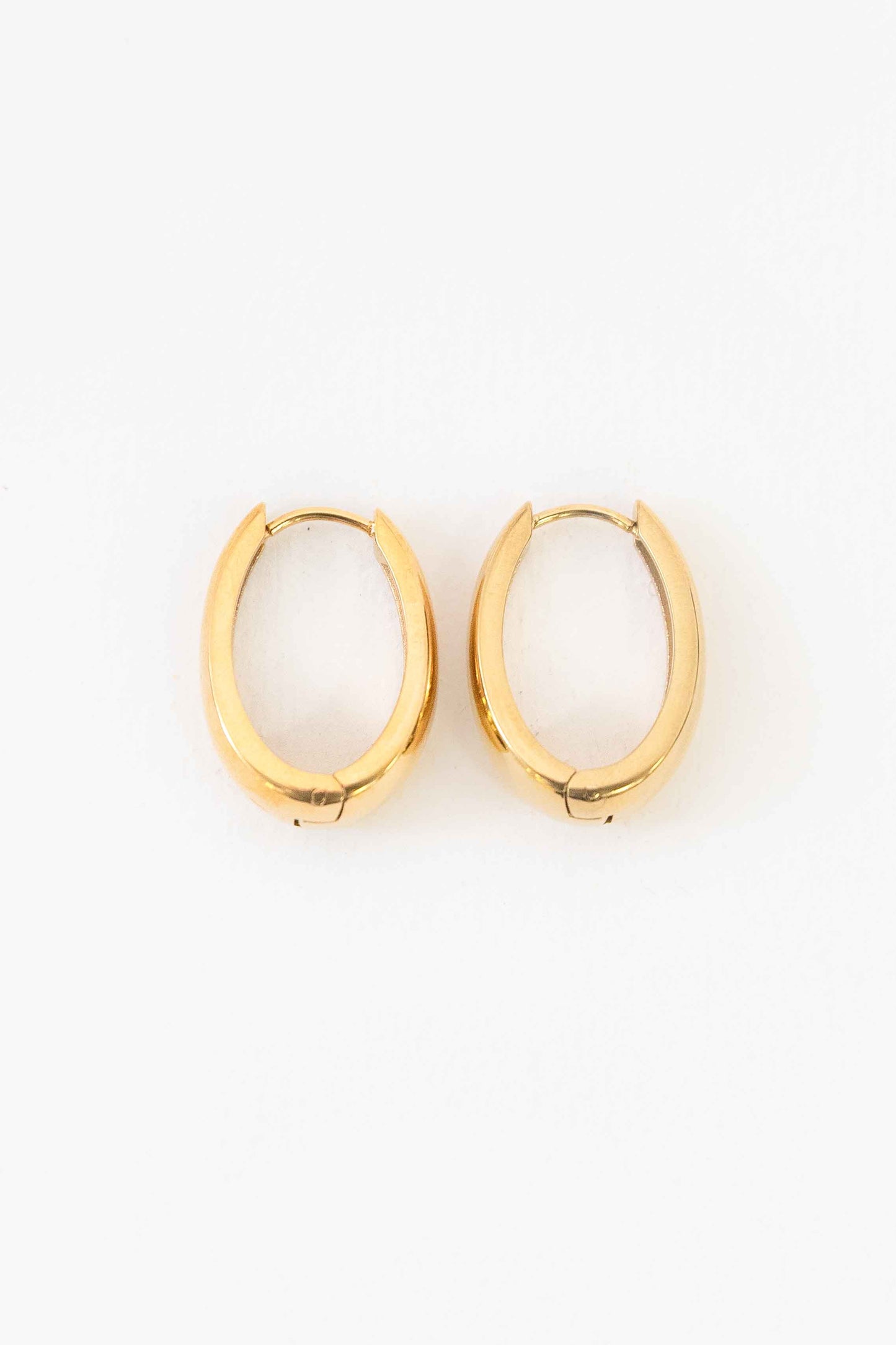 Oblong Hoop Earrings | Gold