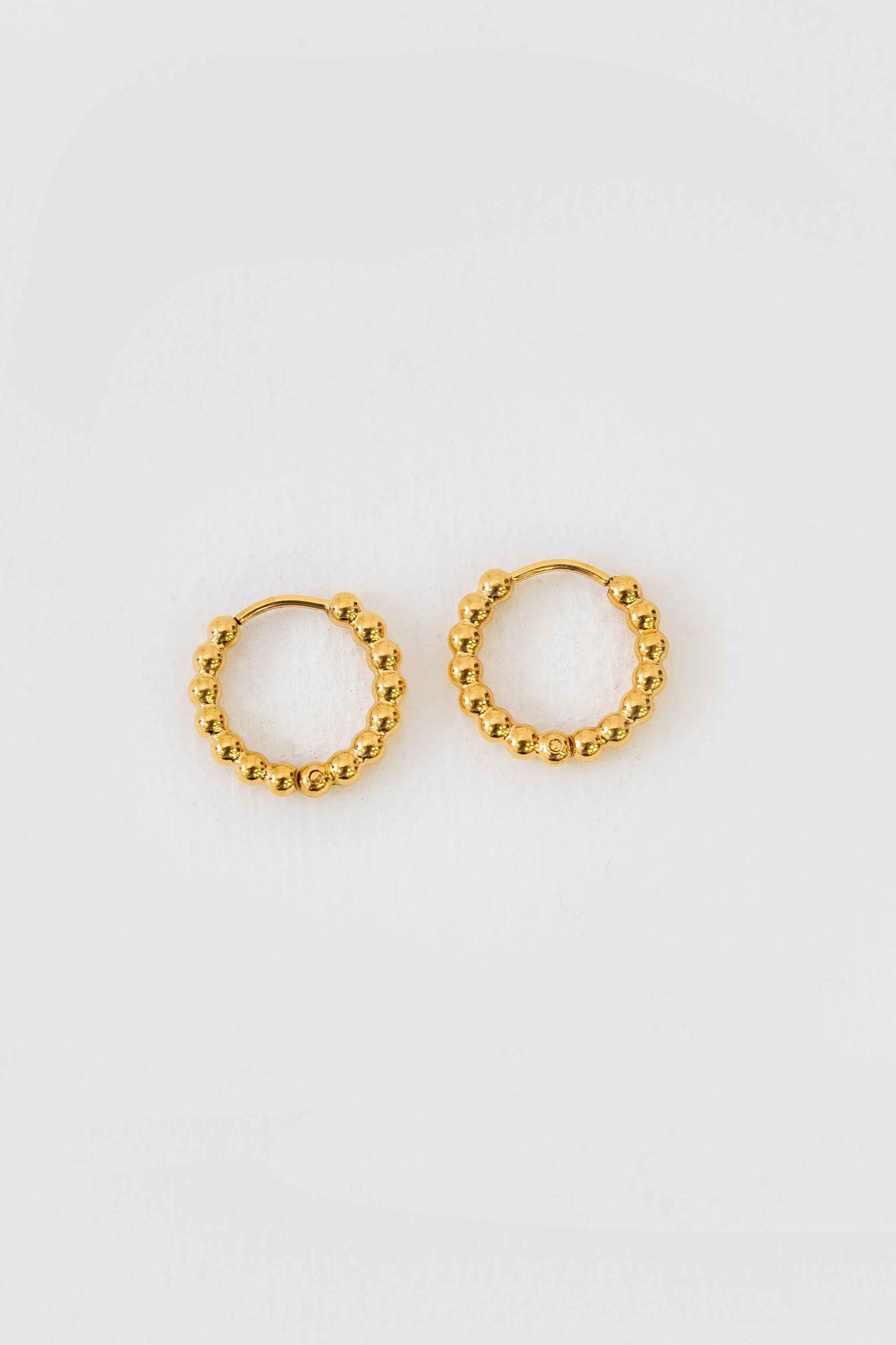 Small Ball Hoop Earrings | Gold