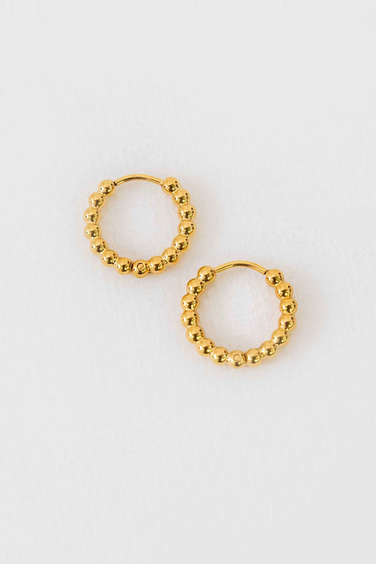 Small Ball Hoop Earrings | Gold
