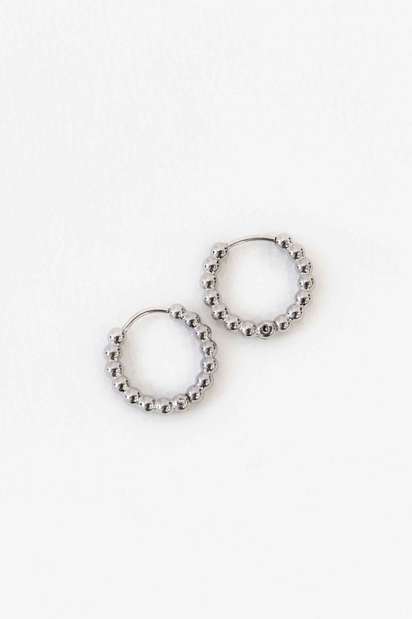 Small Ball Hoop Earrings | Silver