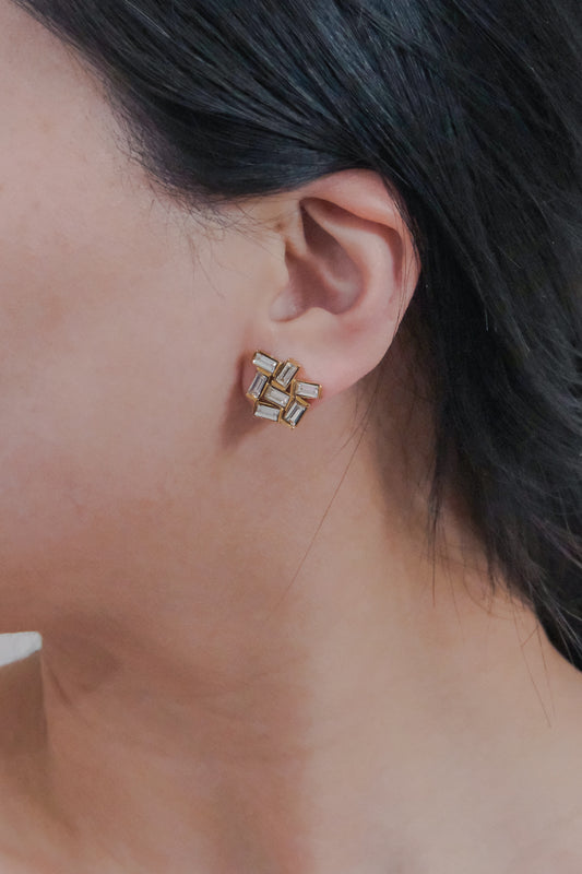 Collection of Stones Stud Earrings | Gold