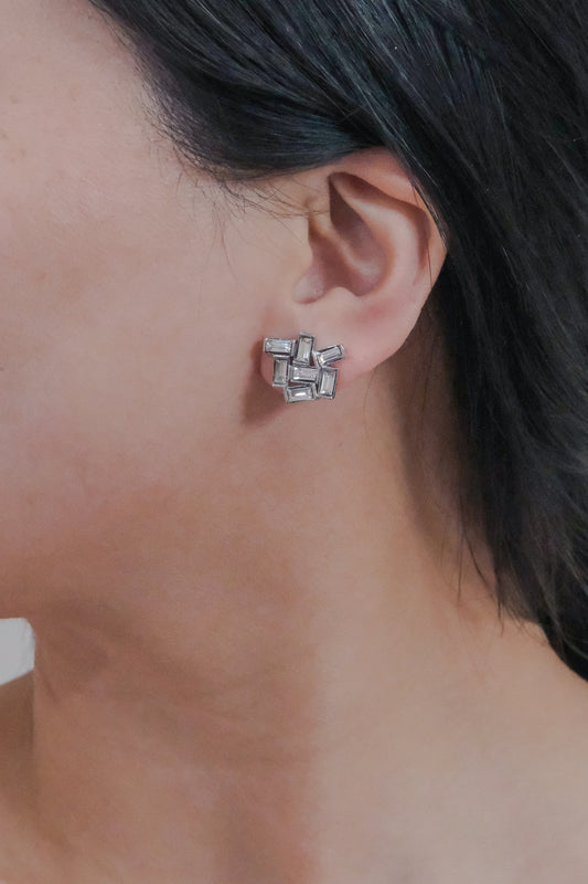 Collection of Stones Stud Earrings | Silver