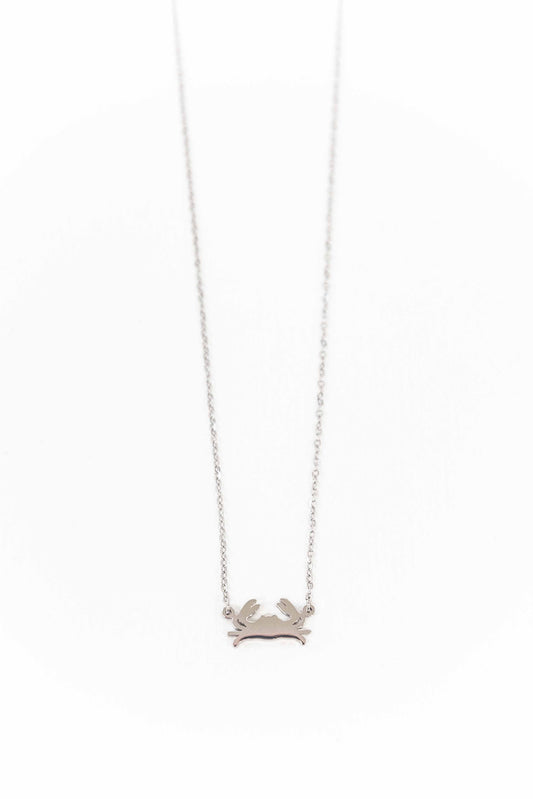 Crab Charm Necklace | Silver