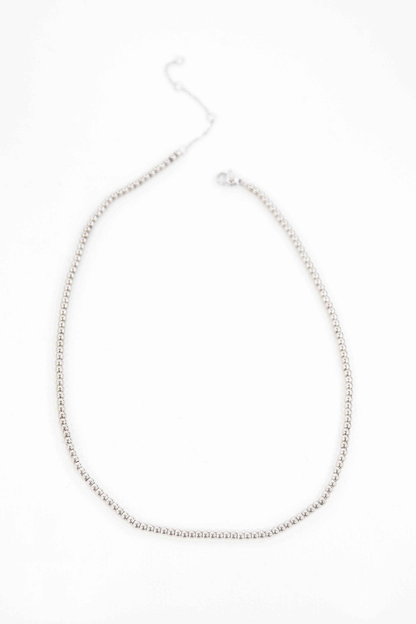 Micro Beaded Necklace | Silver