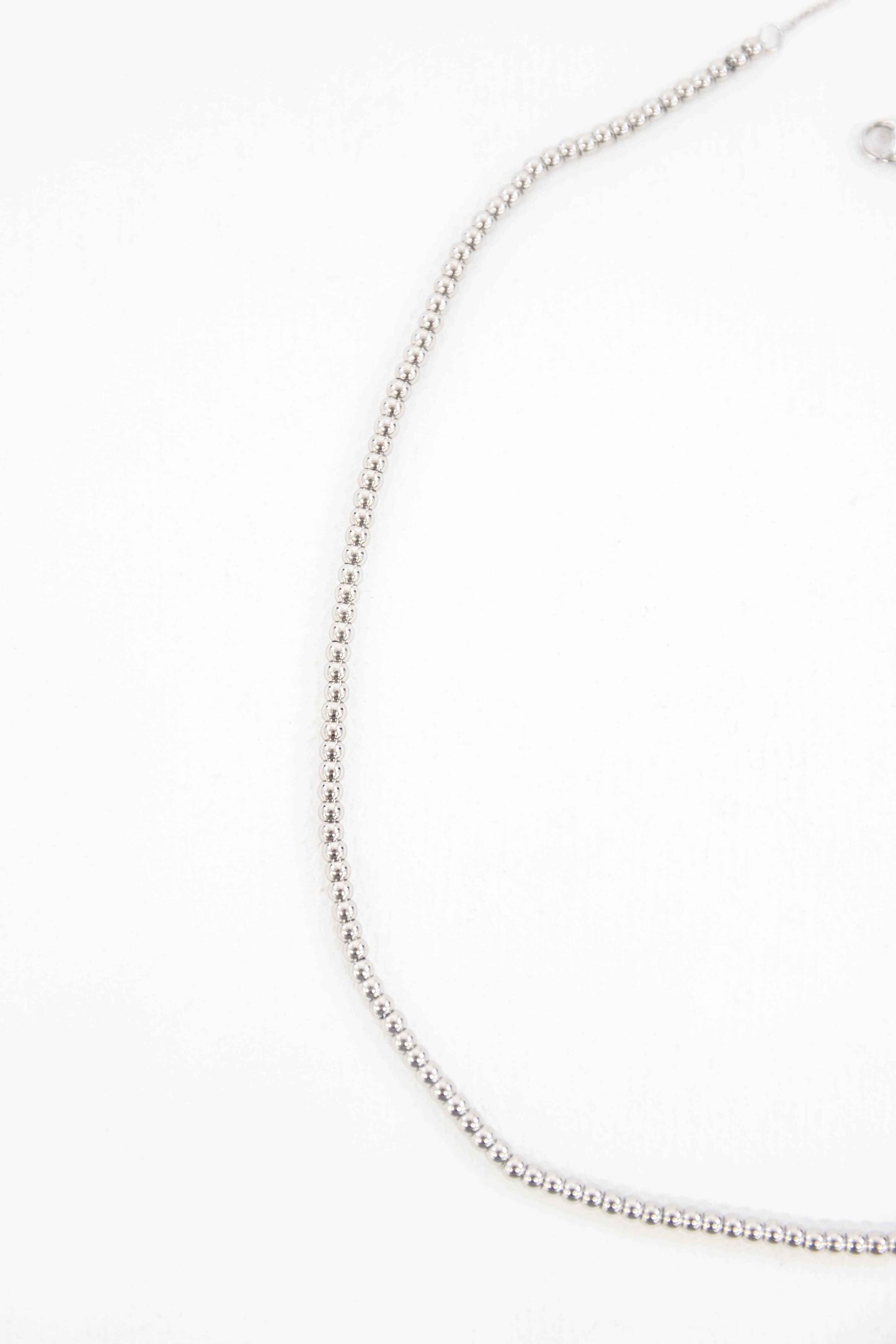 Micro Beaded Necklace | Silver