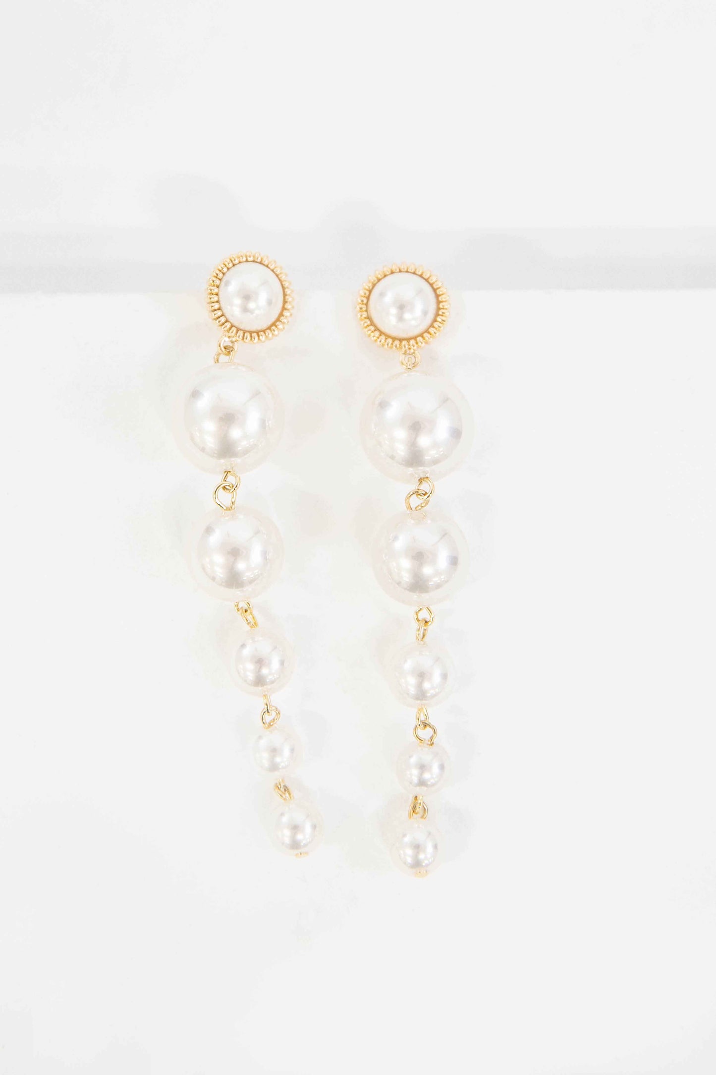 Sun Pearl Dangle Earrings | White