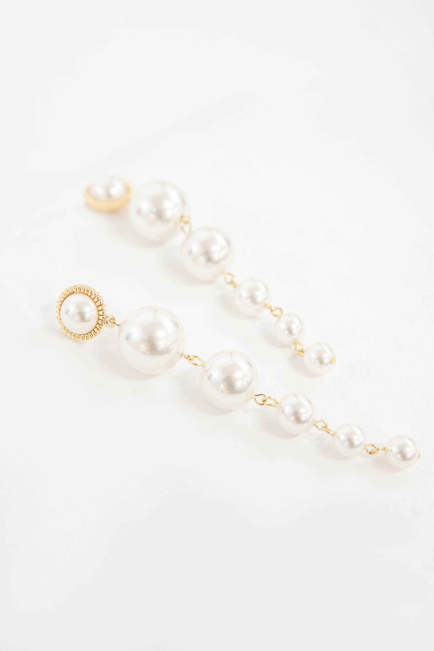 Sun Pearl Dangle Earrings | White