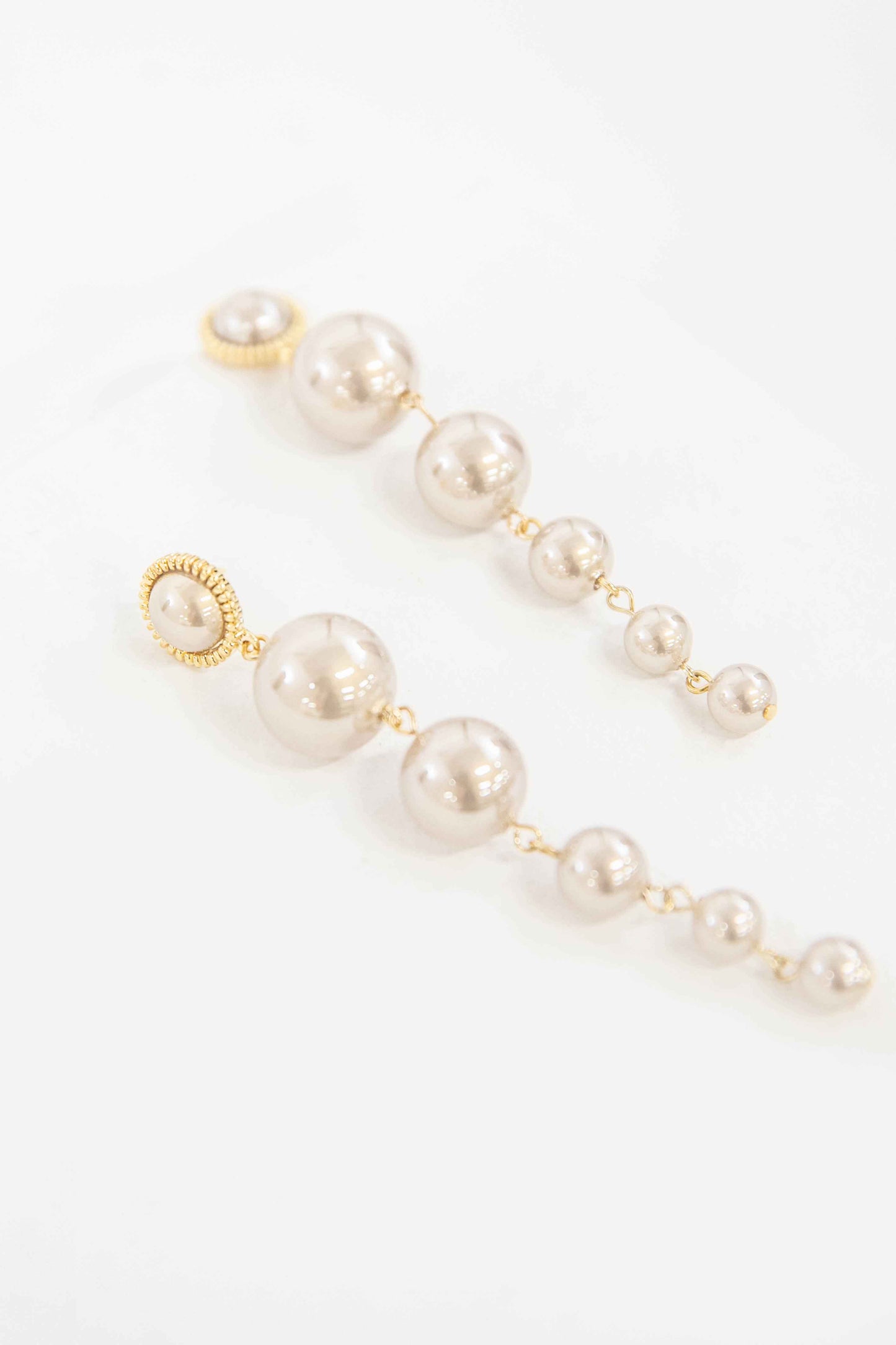 Sun Pearl Dangle Earrings | Taupe