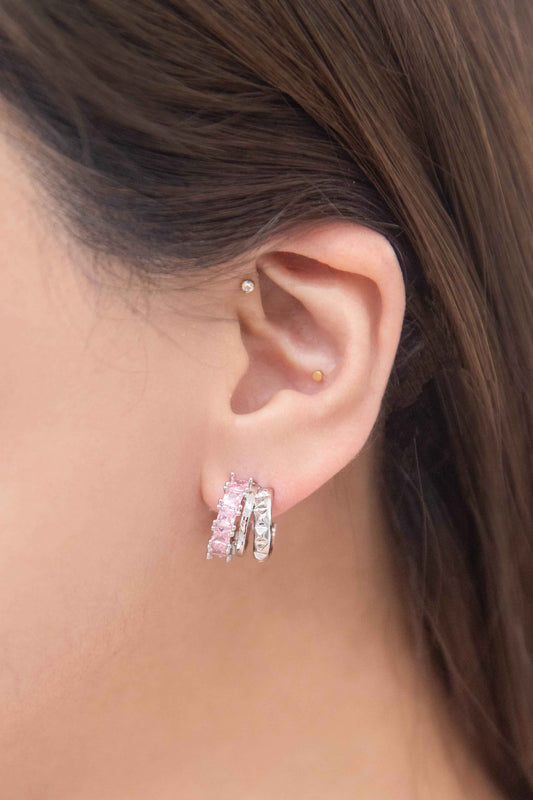 Pink Rocket Hoop Earrings