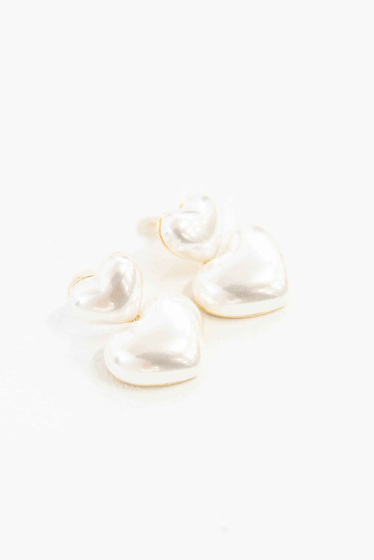 Pearl Heart Dangle Earrings