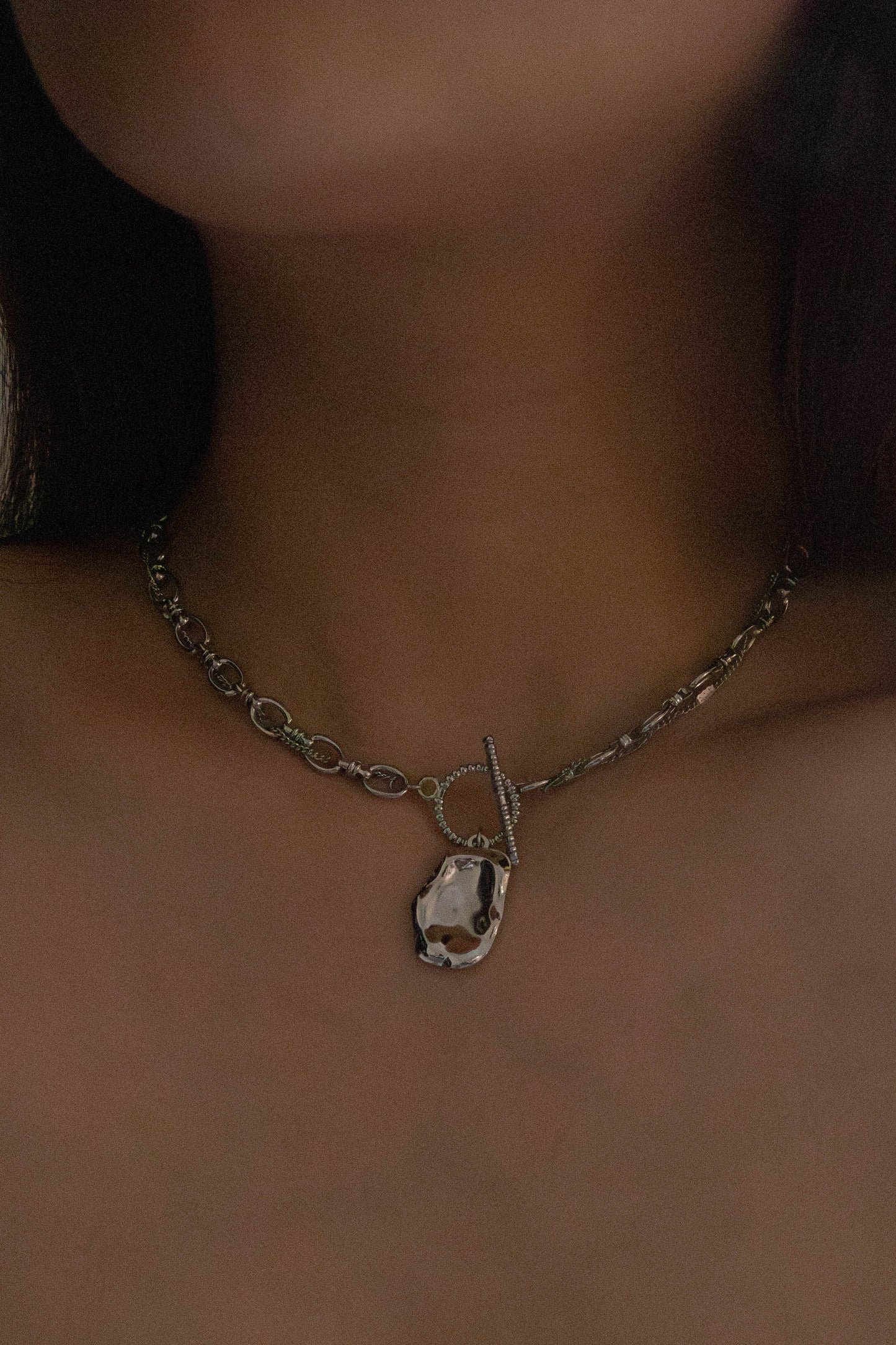 Sculpted Charm Pull Through  Necklace