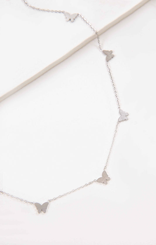 Flutter Linked Charm Necklace | Silver