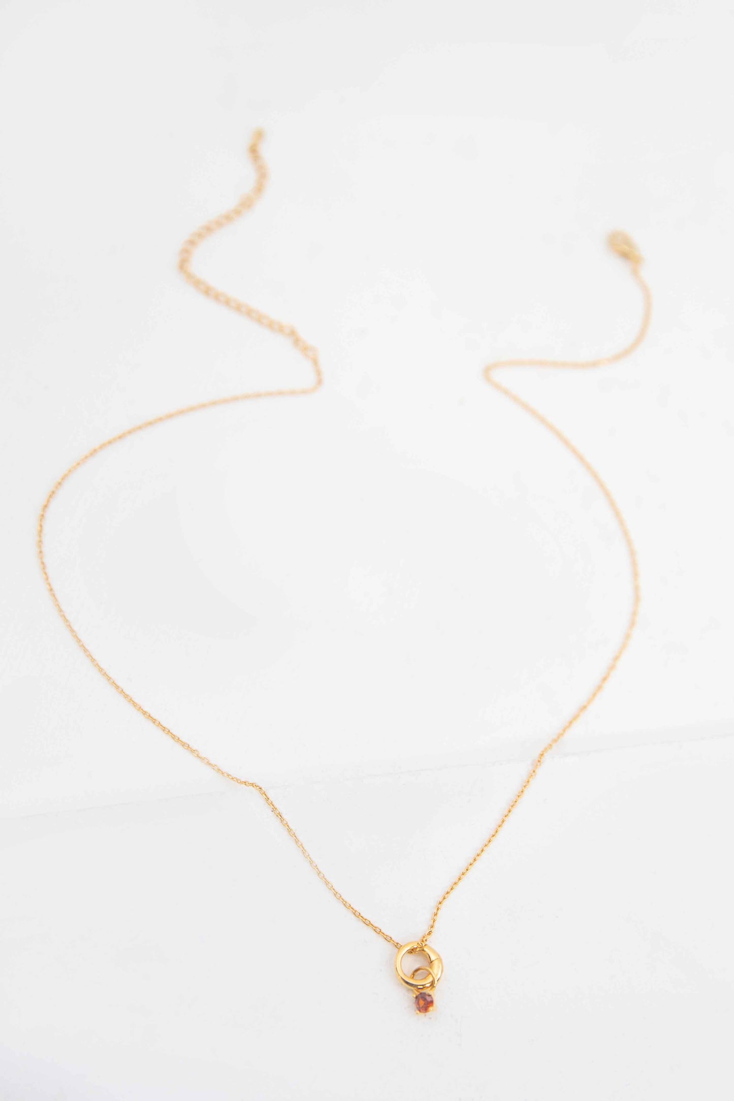 January Birthstone Charm Necklace | Gold