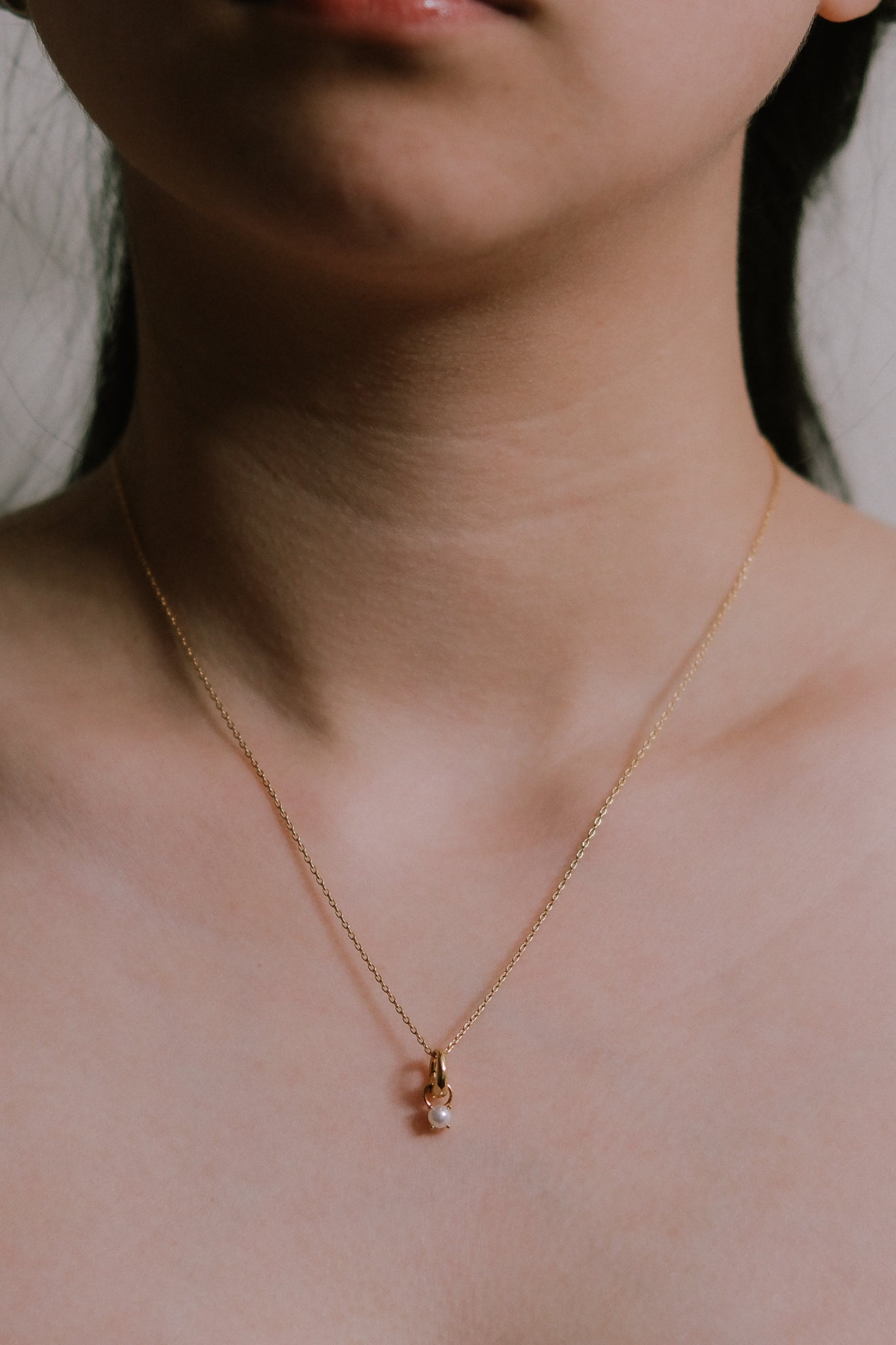 June Birthstone Charm Necklace | Gold