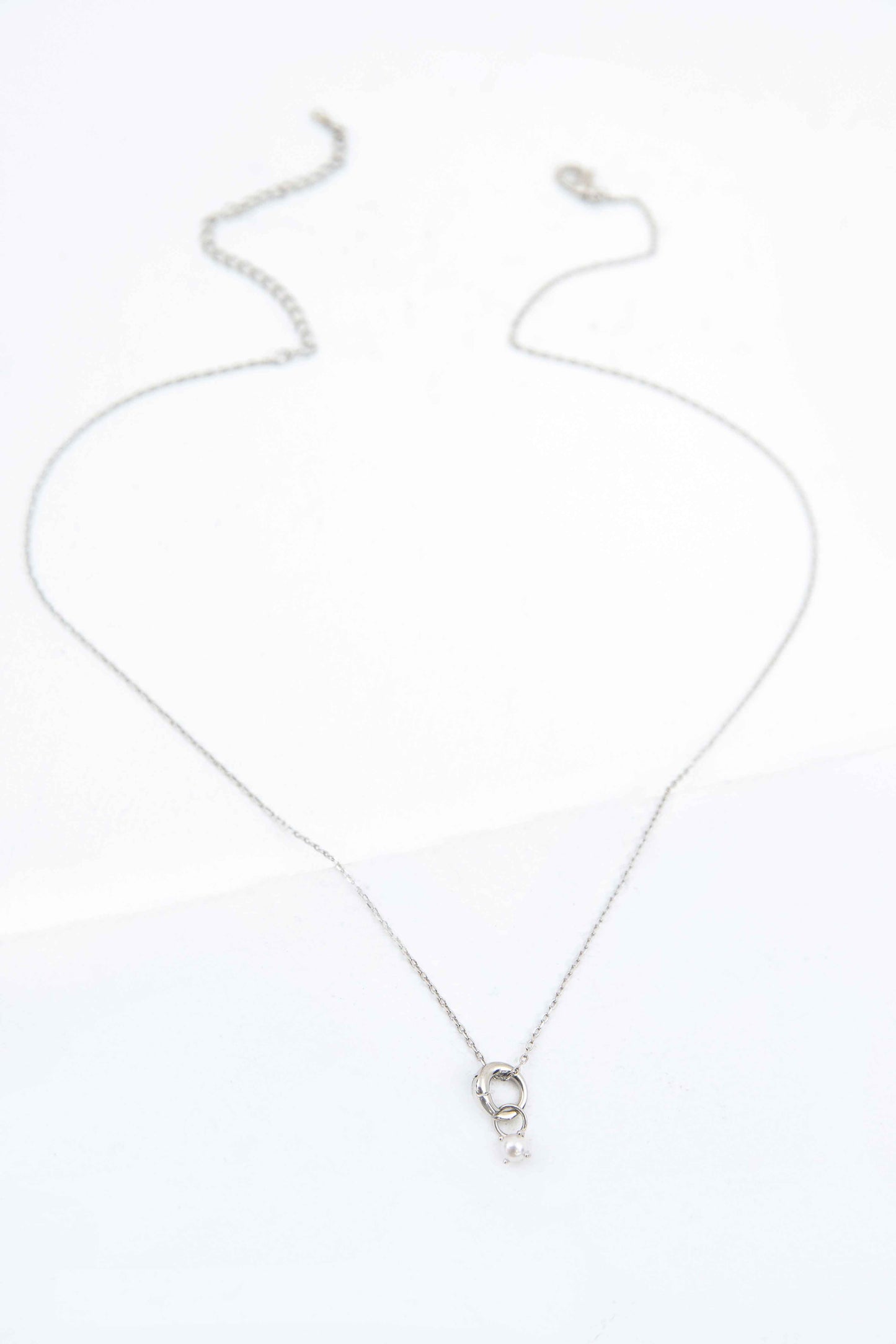June Birthstone Charm Necklace | Silver