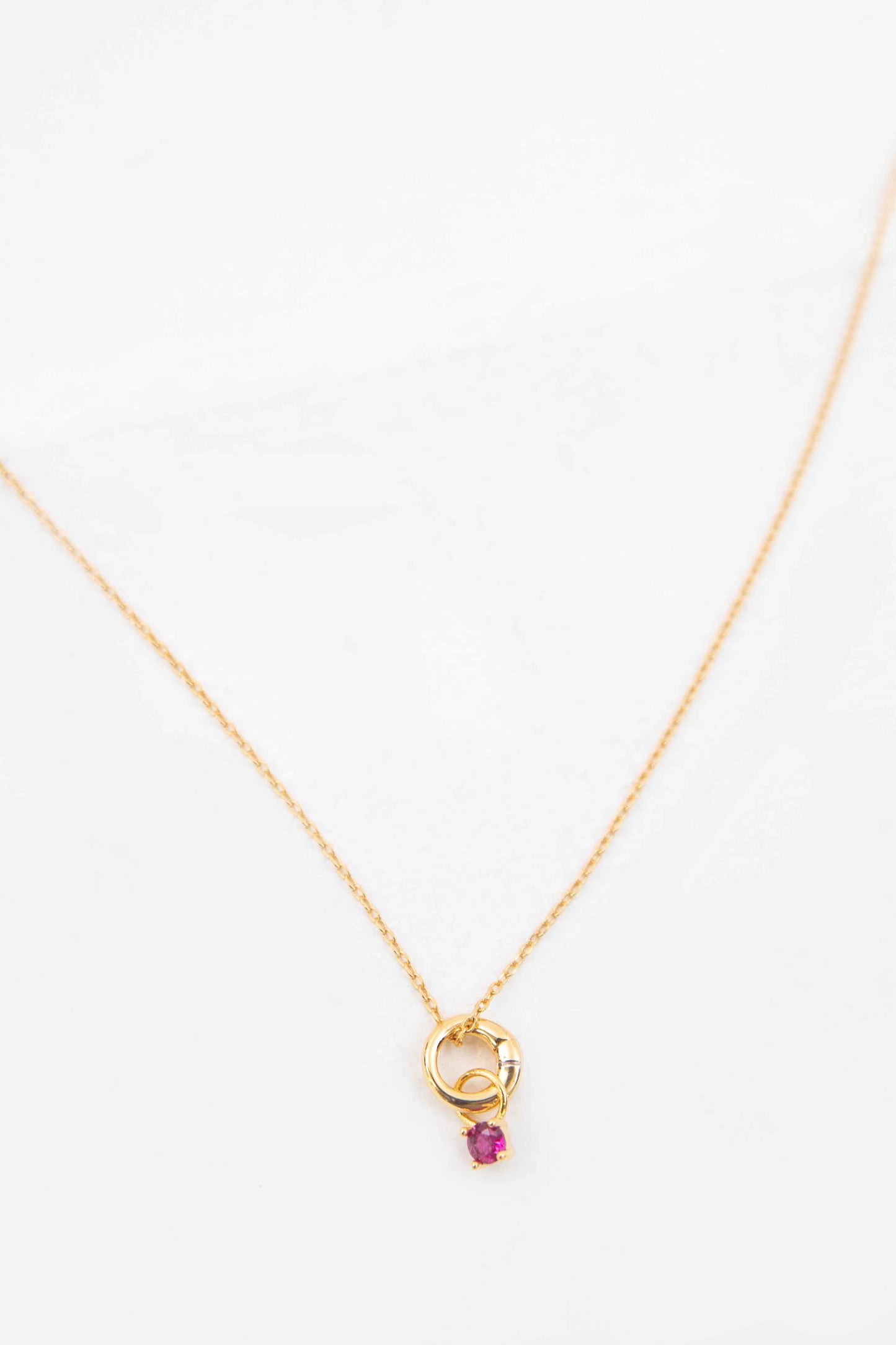 July Birthstone Charm Necklace | Gold