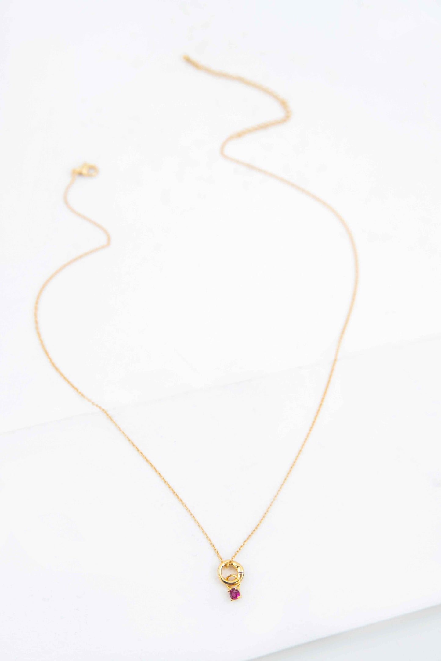 July Birthstone Charm Necklace | Gold