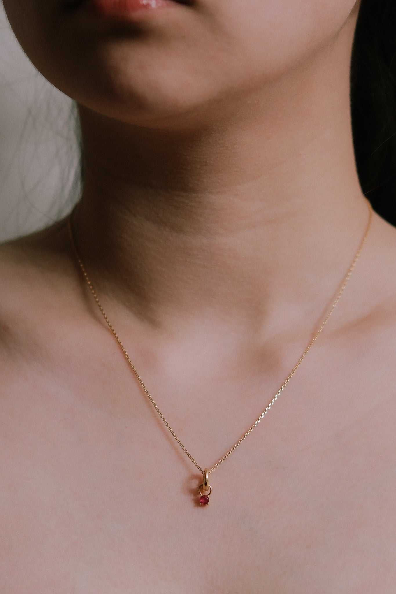 July Birthstone Charm Necklace | Gold