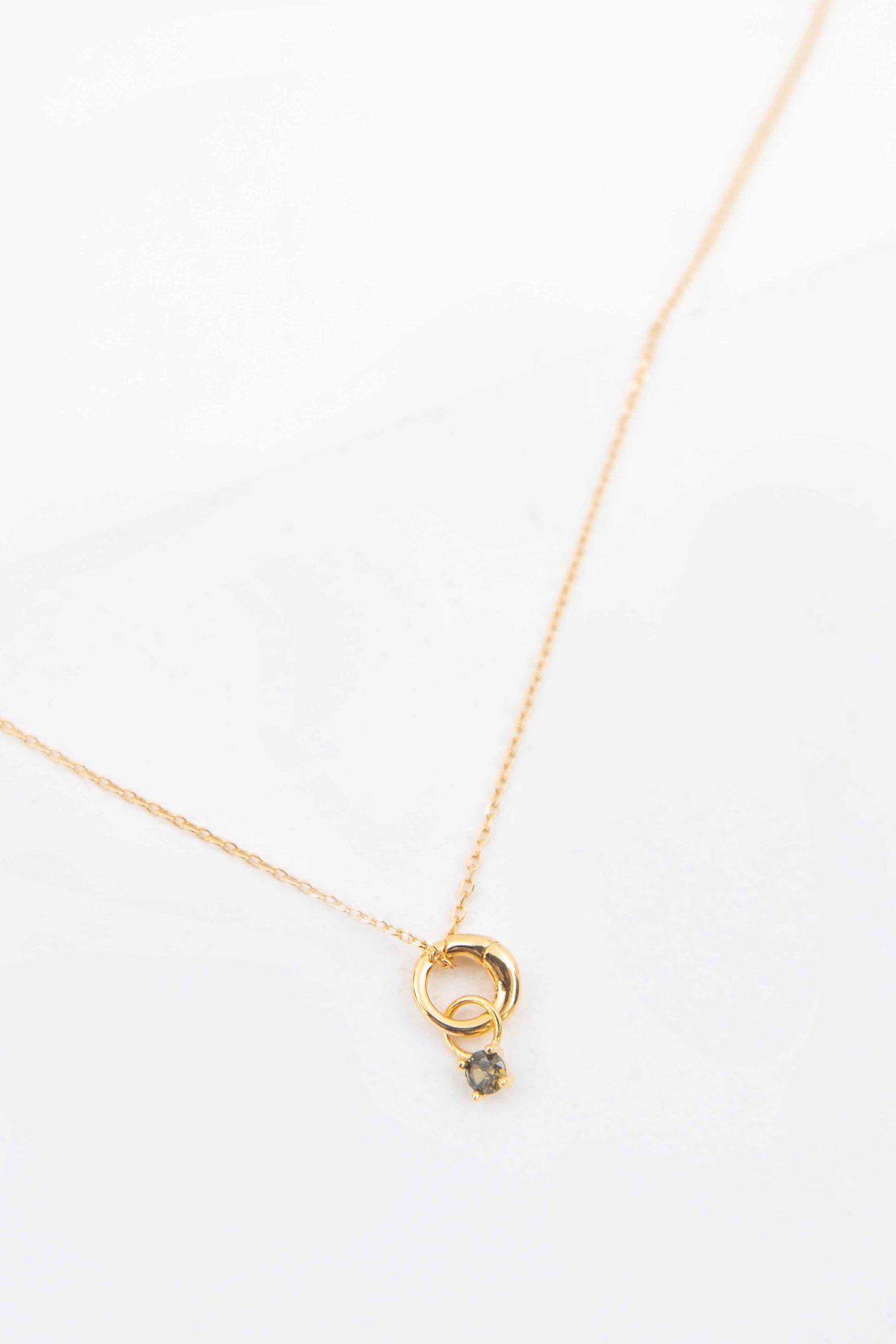 August Birthstone Charm Necklace | Gold