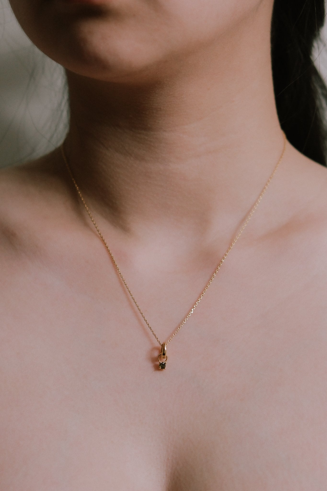 August Birthstone Charm Necklace | Gold
