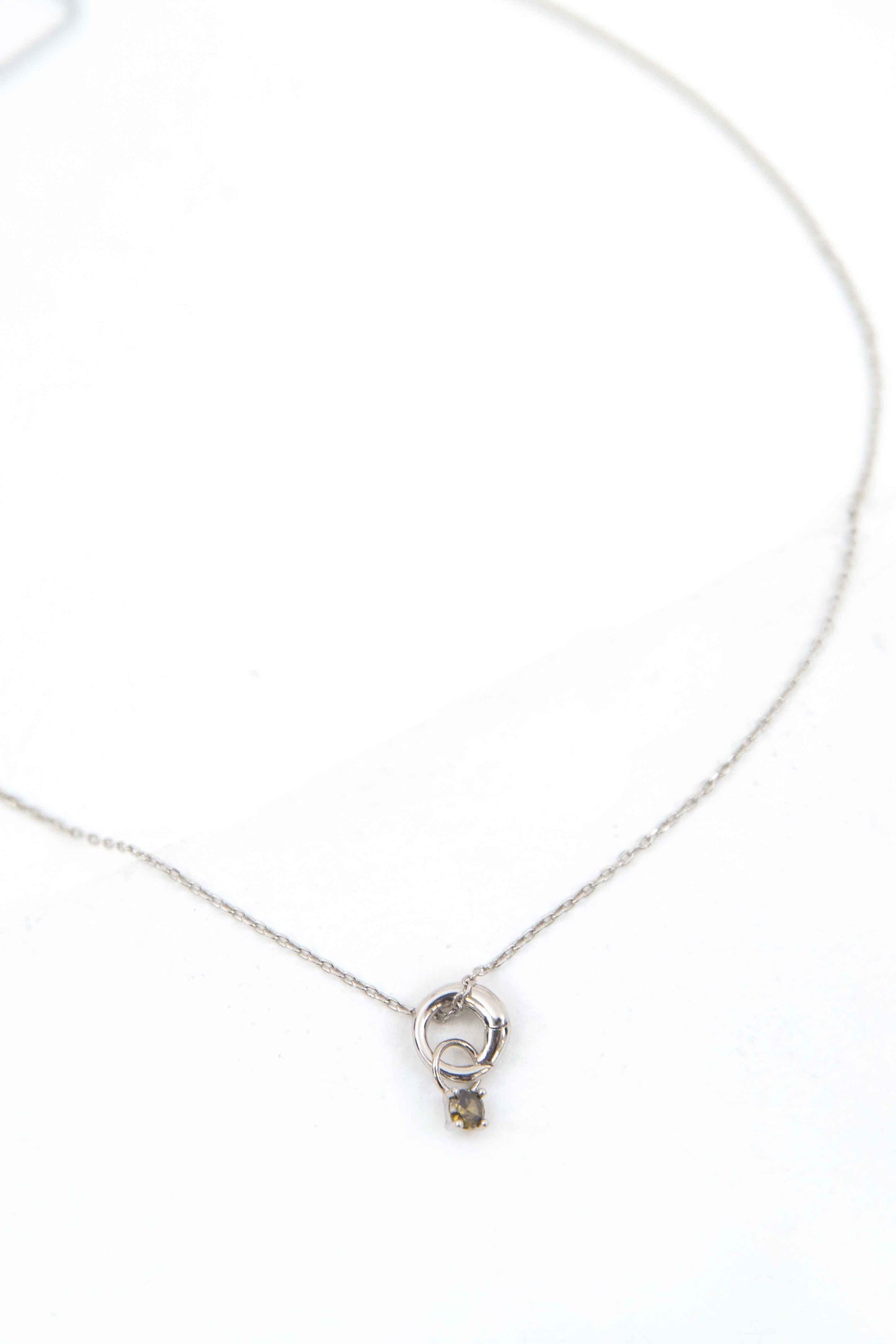August Birthstone Charm Necklace | Silver