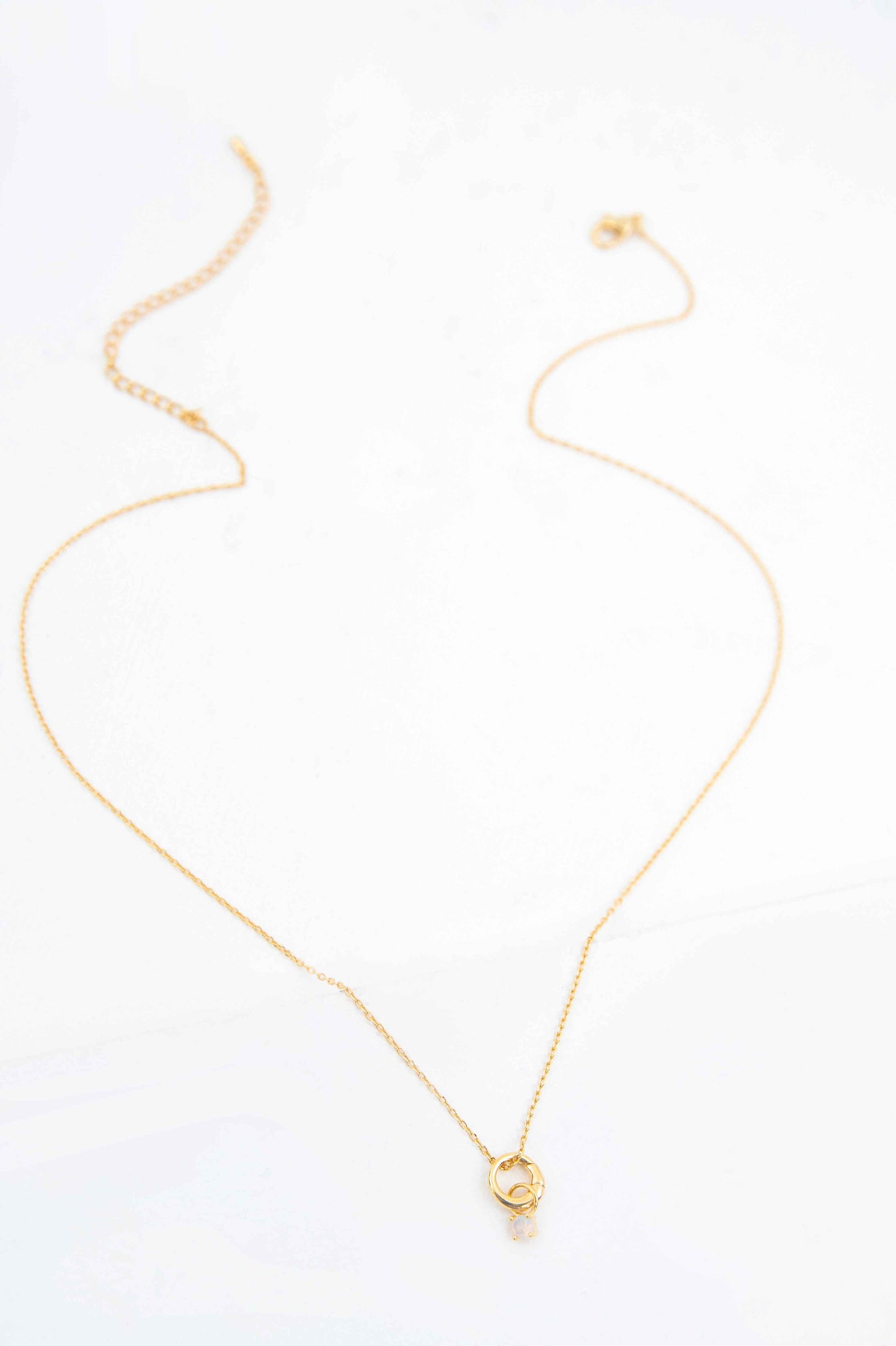 October Birthstone Charm Necklace | Gold