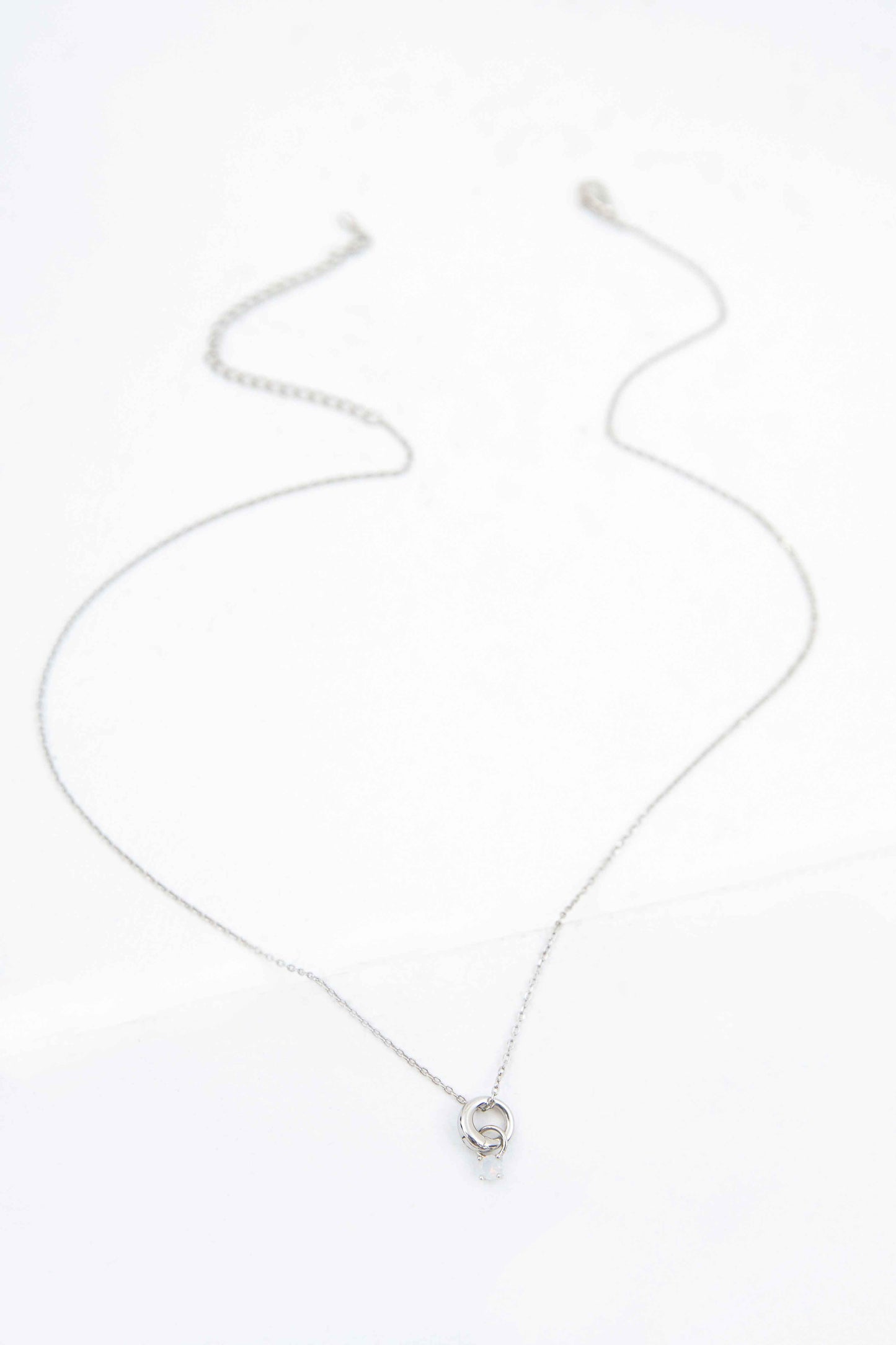 November Birthstone Charm Necklace | Silver