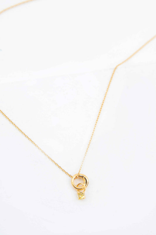 November Birthstone Charm Necklace | Gold