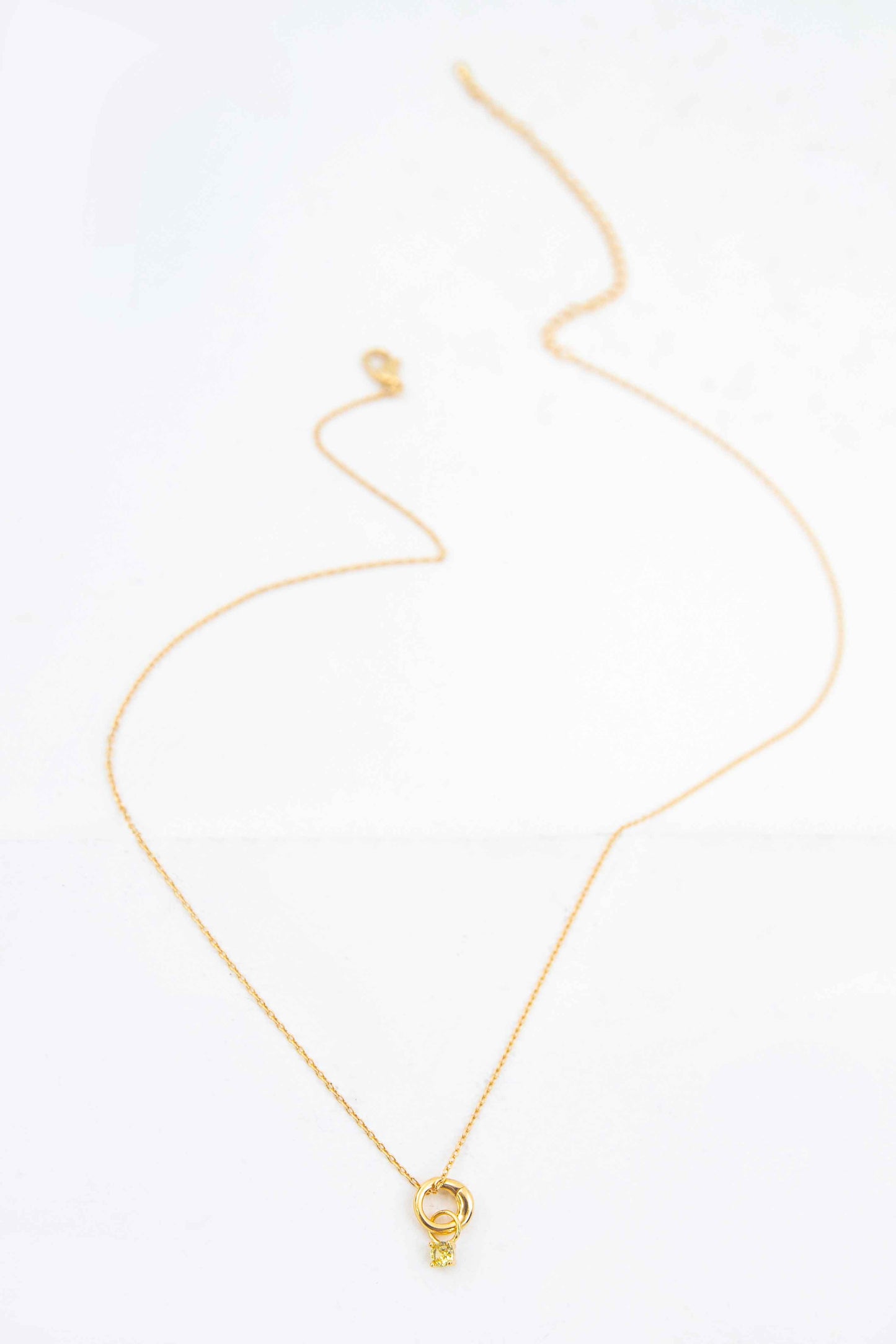 November Birthstone Charm Necklace | Gold