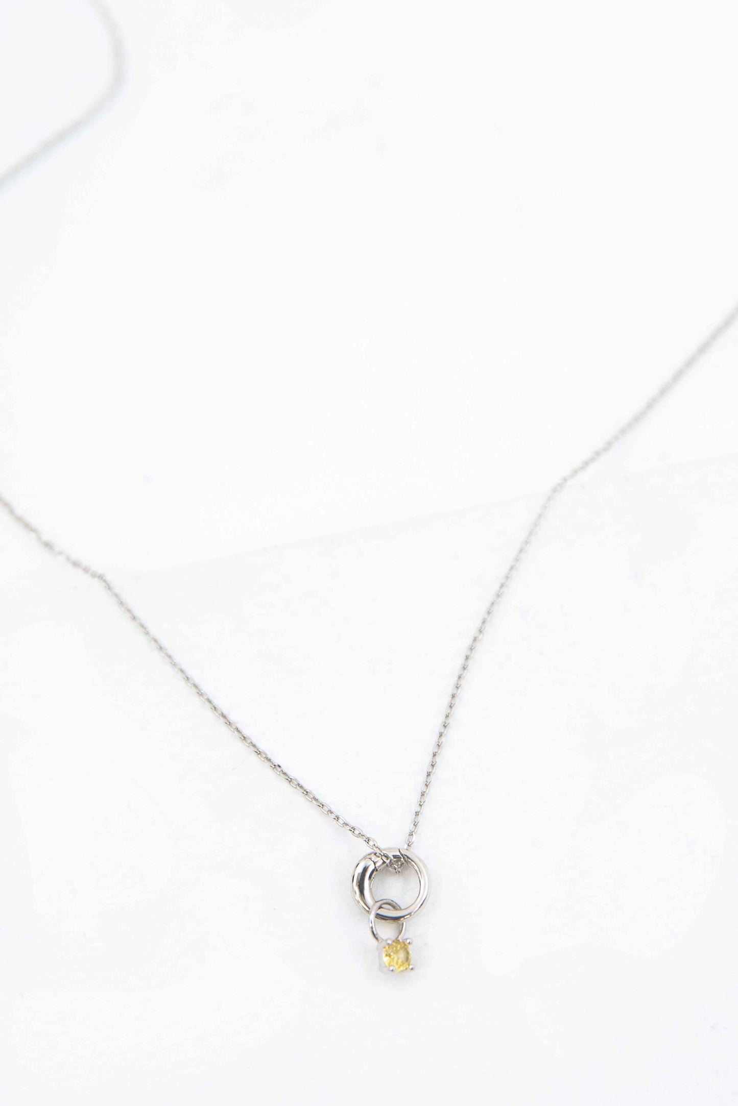 November Birthstone Charm Necklace | Silver