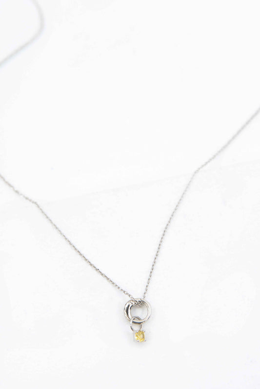 November Birthstone Charm Necklace | Silver
