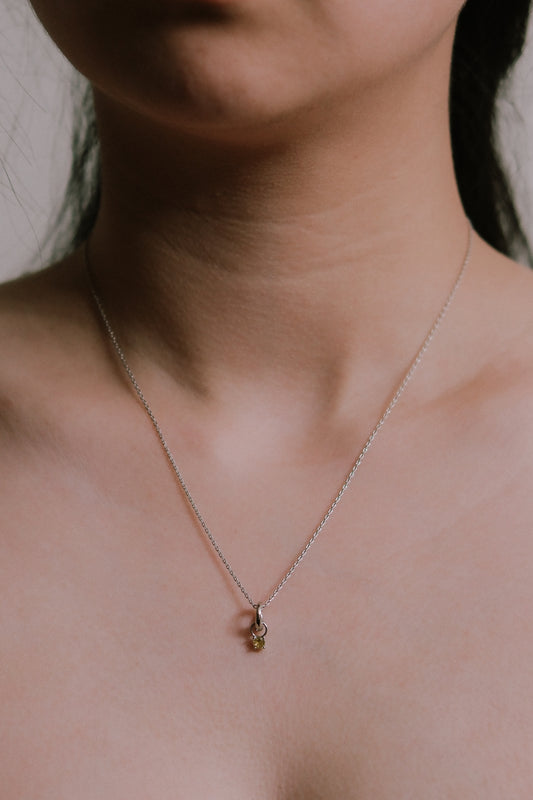 November Birthstone Charm Necklace | Silver