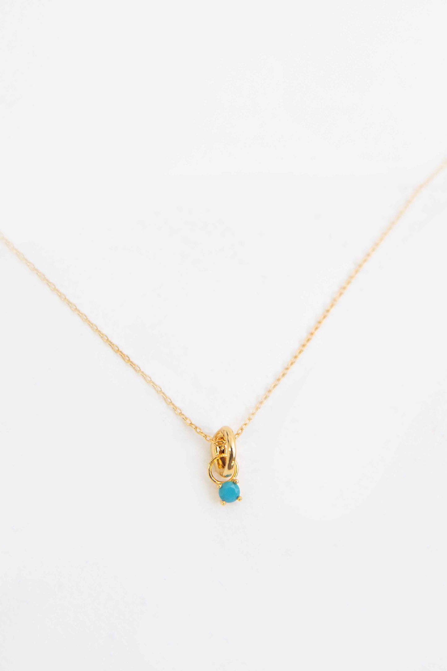 December Birthstone Charm Necklace | Gold