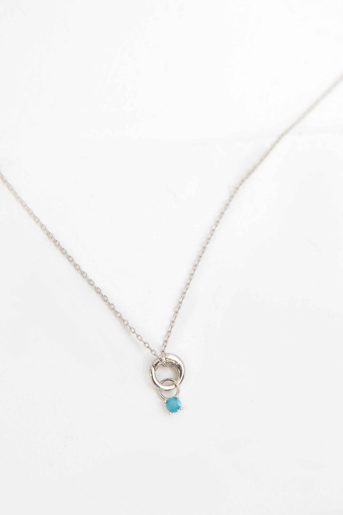 December Birthstone Charm Necklace | Silver