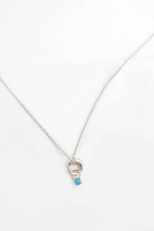 December Birthstone Charm Necklace | Silver