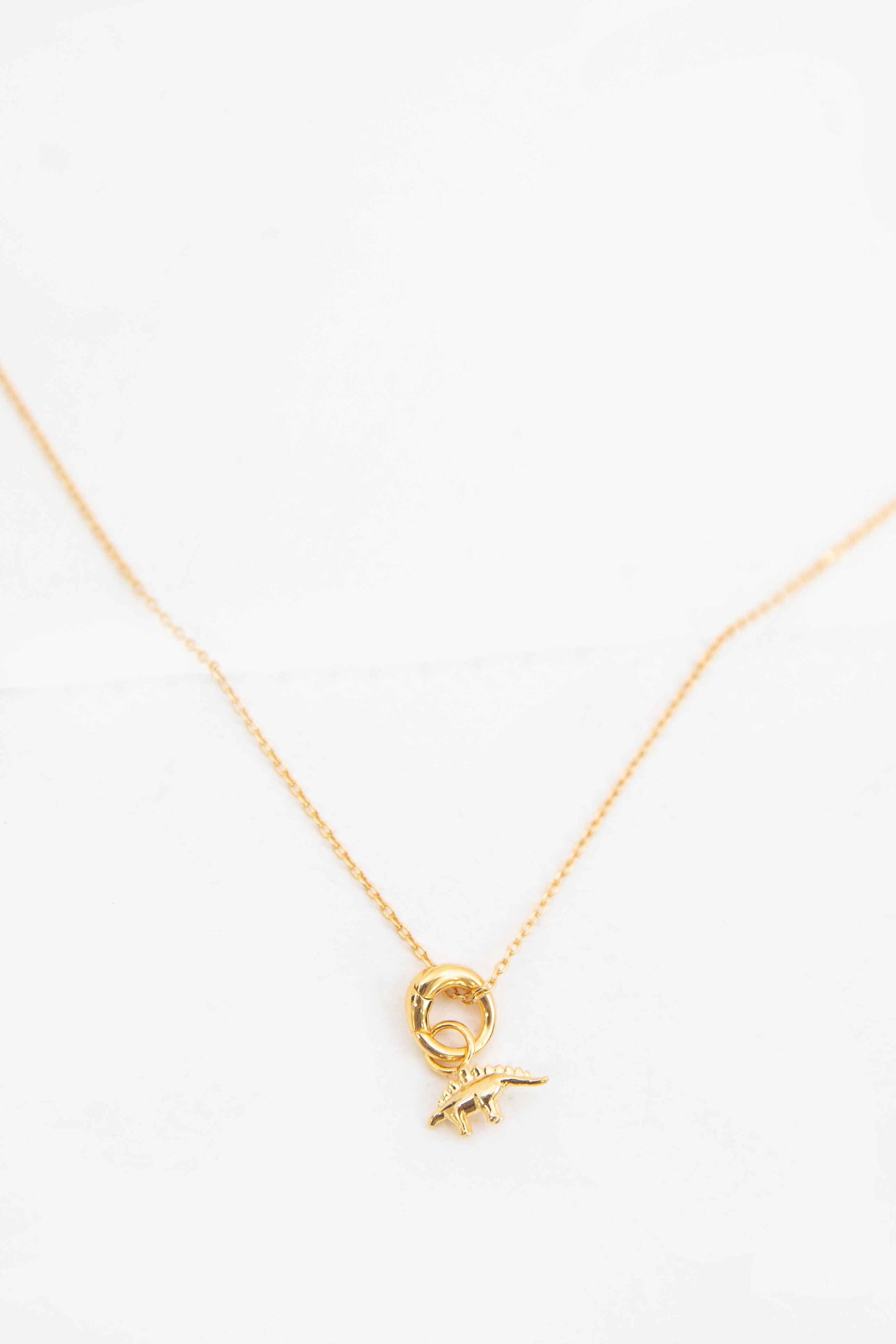 Stegosaurus Charm Necklace | Gold