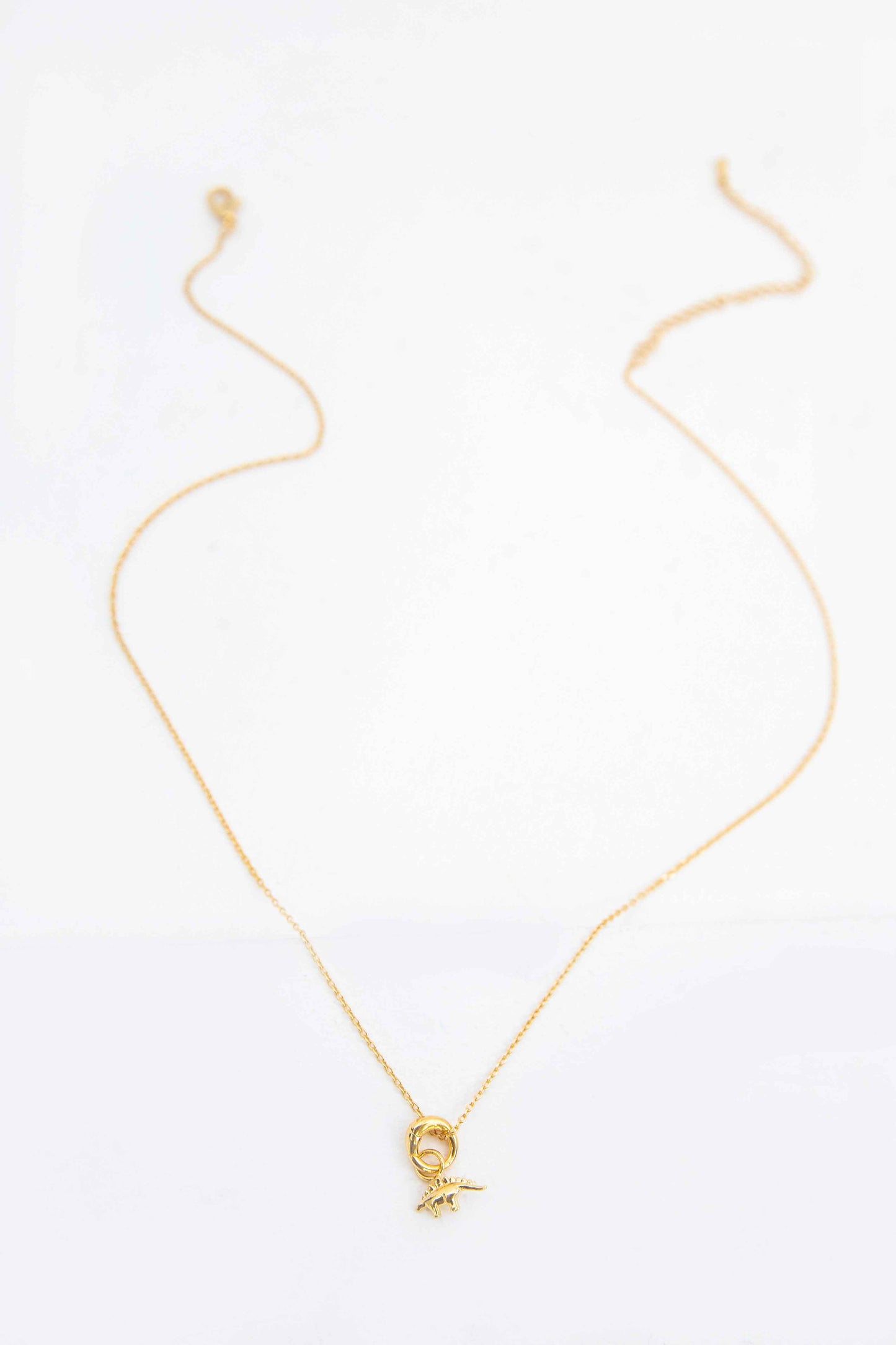 Stegosaurus Charm Necklace | Gold