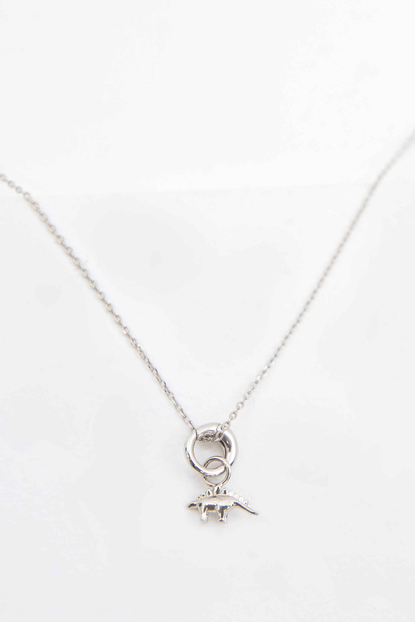Stegosaurus Charm Necklace | Silver