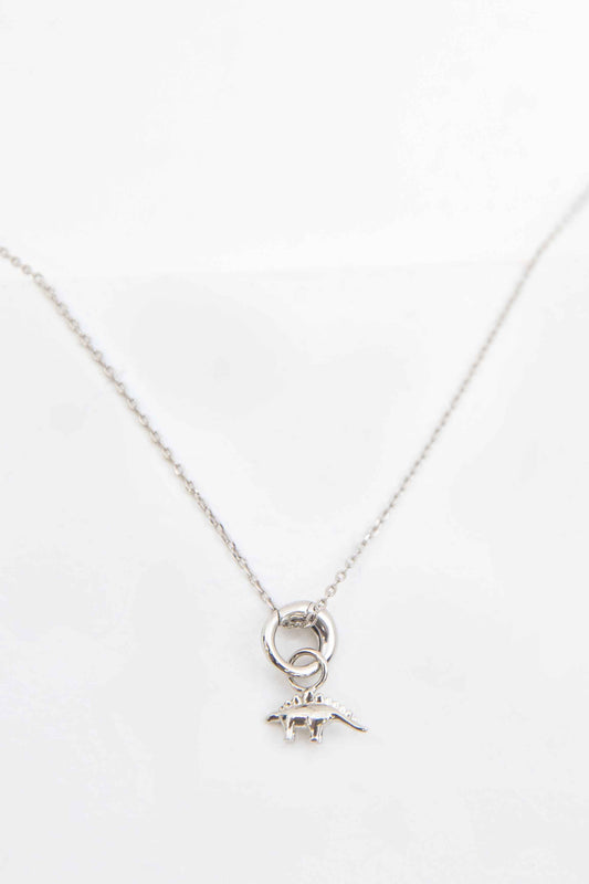 Stegosaurus Charm Necklace | Silver