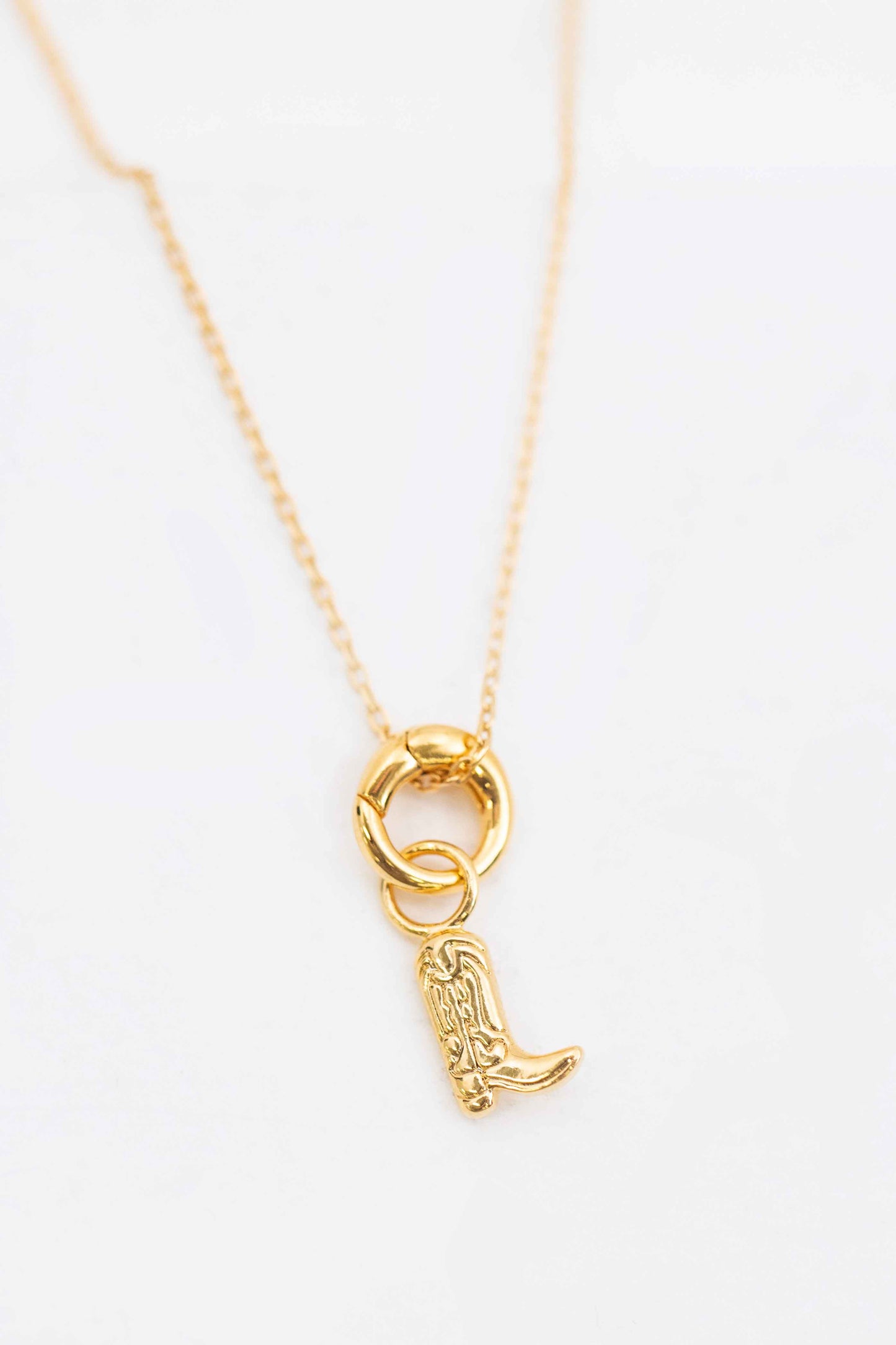 Cowboy Boot Charm Necklace | Gold