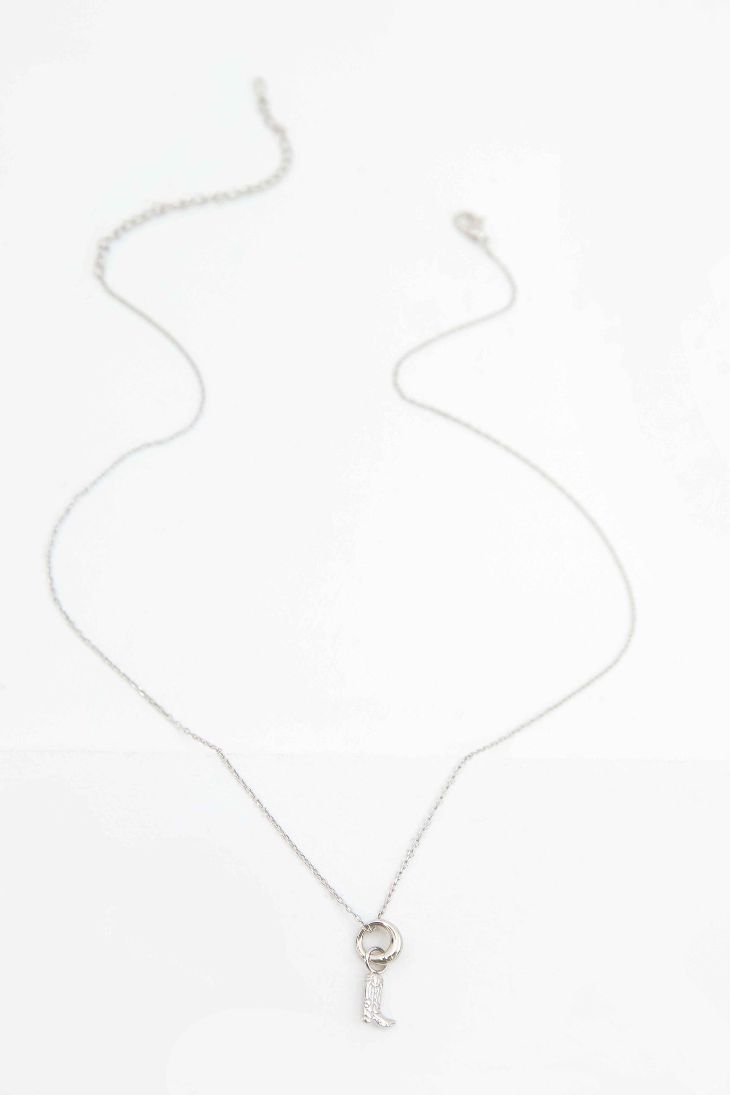 Cowboy Boot Charm Necklace | Silver