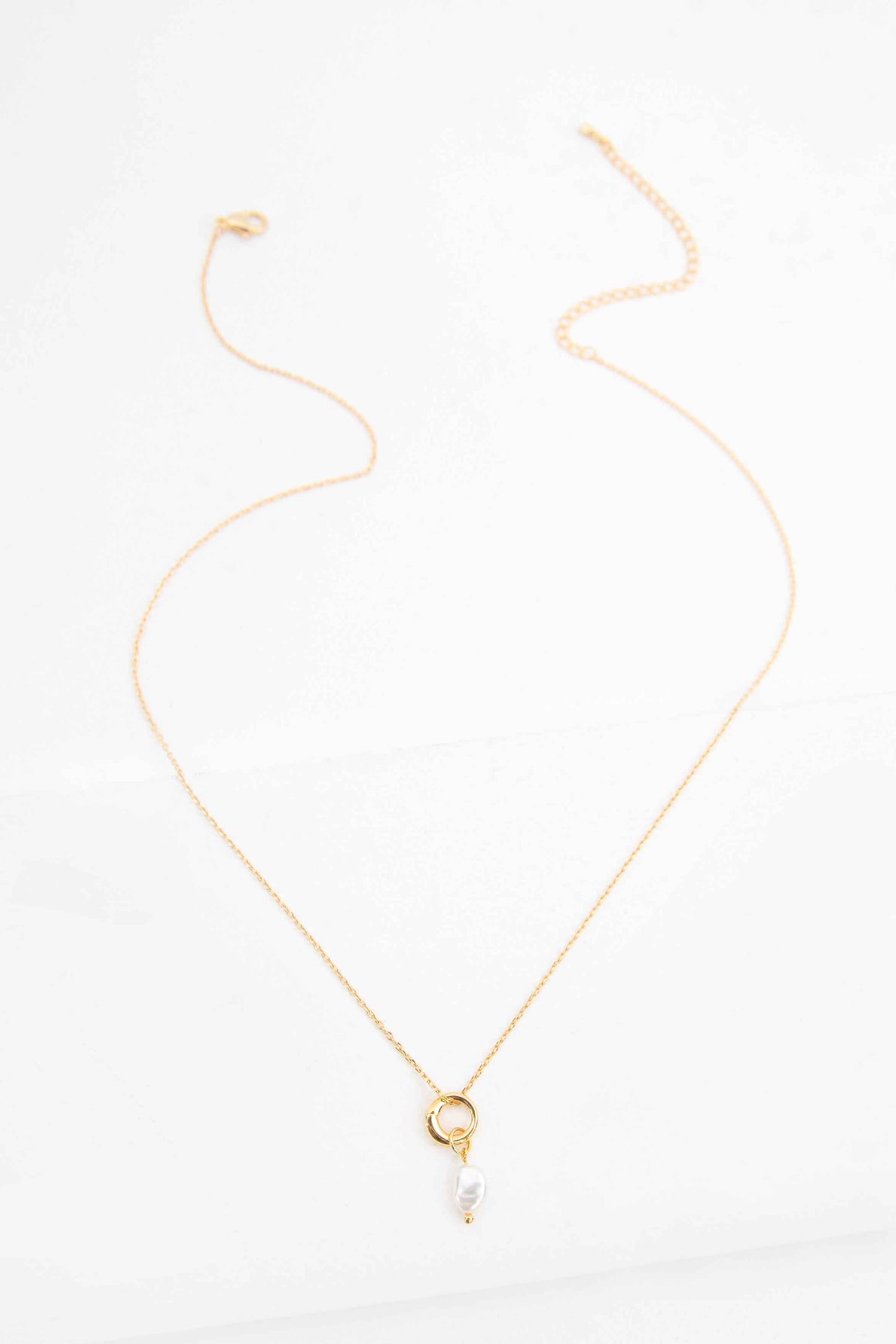 Pearl Charm Necklace | Gold