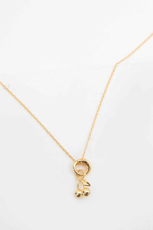 Cherry Charm Necklace | Gold