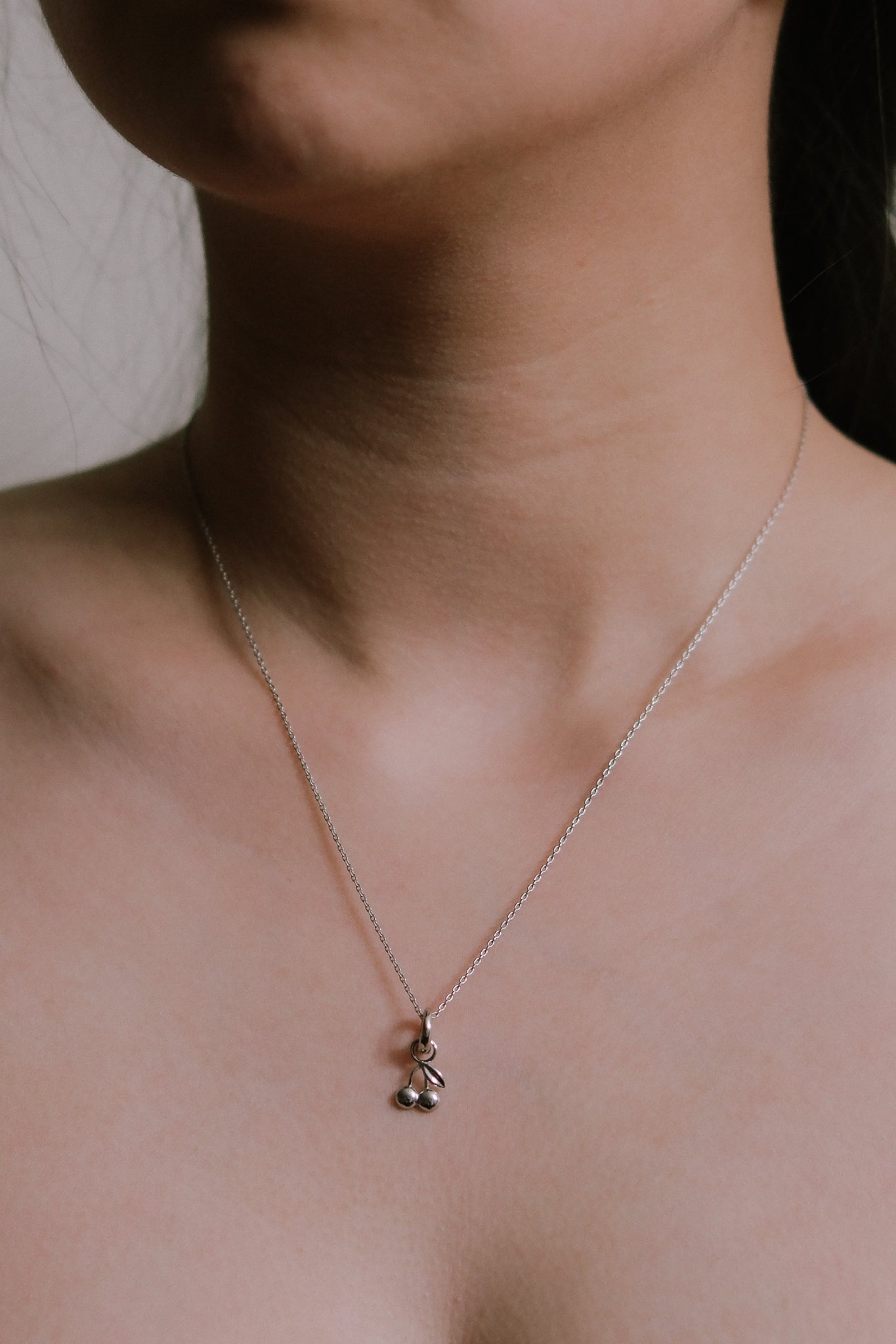 Cherry Charm Necklace | Silver
