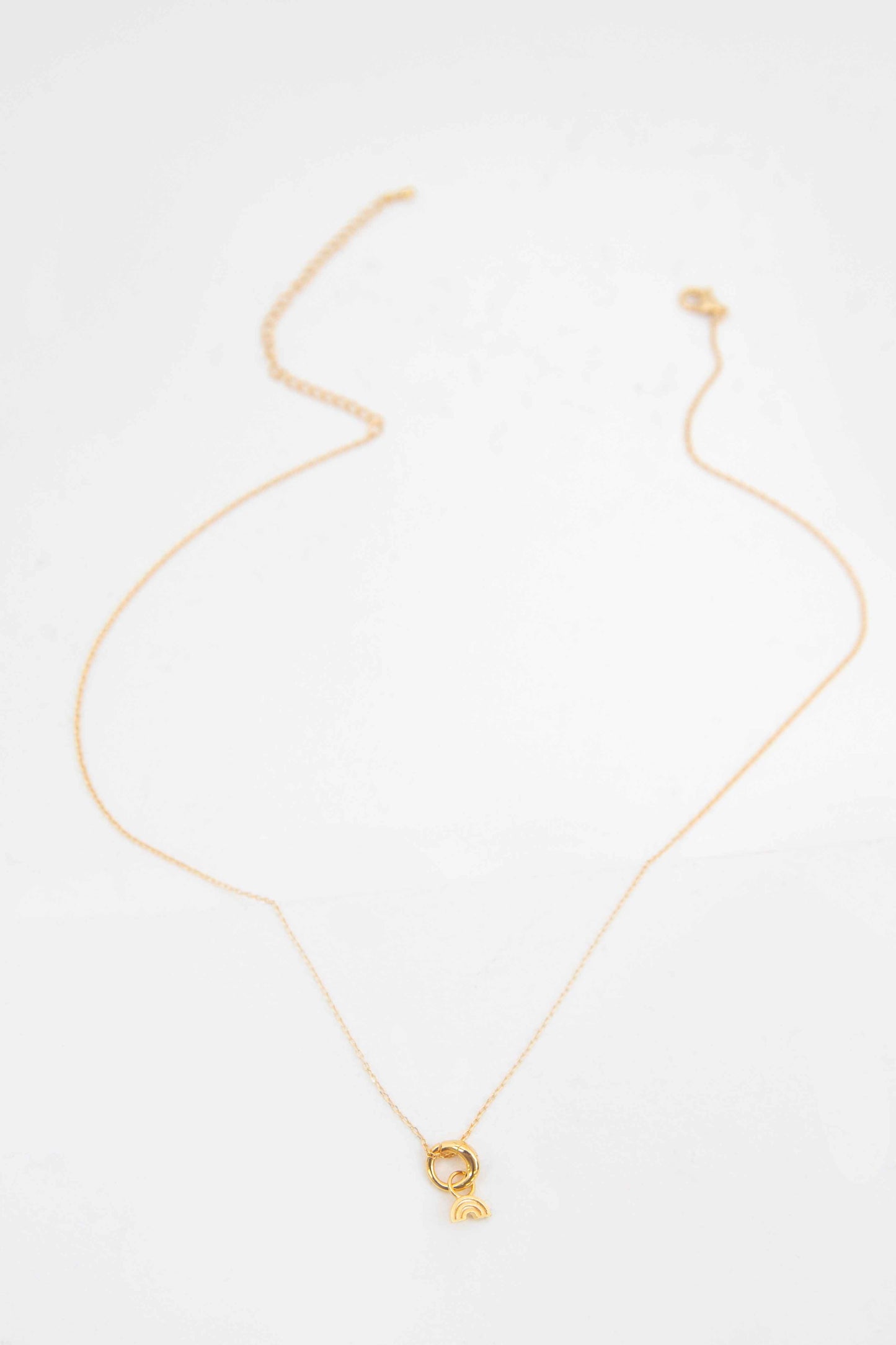 Mini Rainbow Charm Necklace | Gold