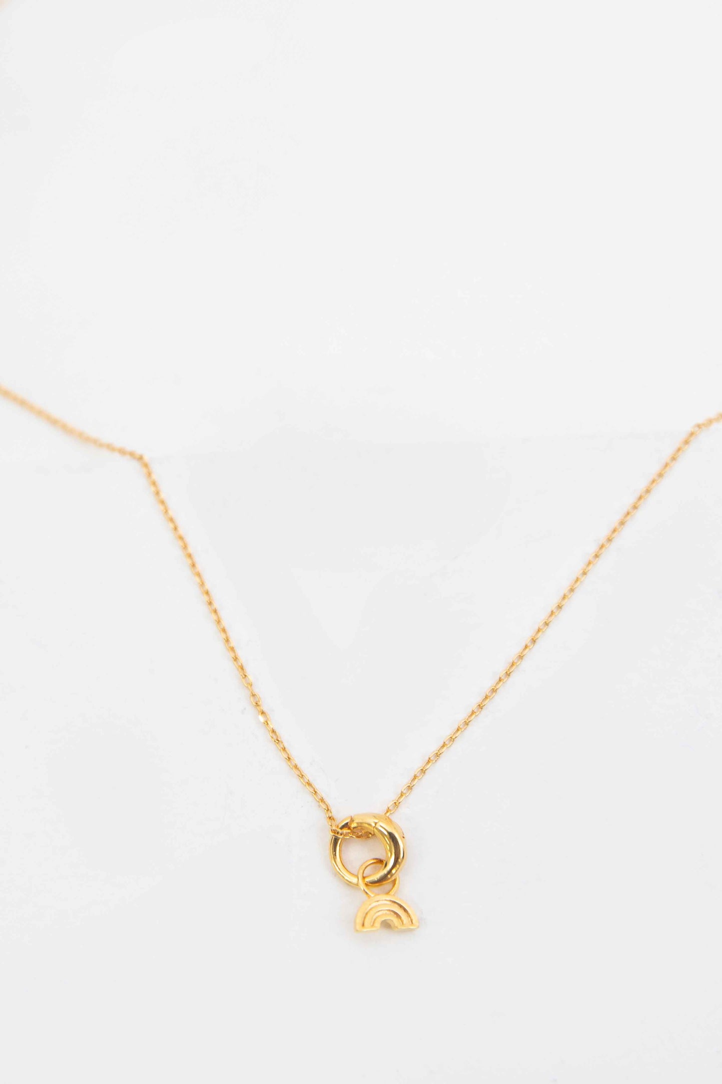 Mini Rainbow Charm Necklace | Gold