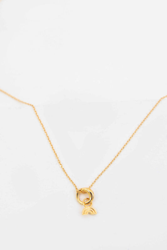 Mini Rainbow Charm Necklace | Gold